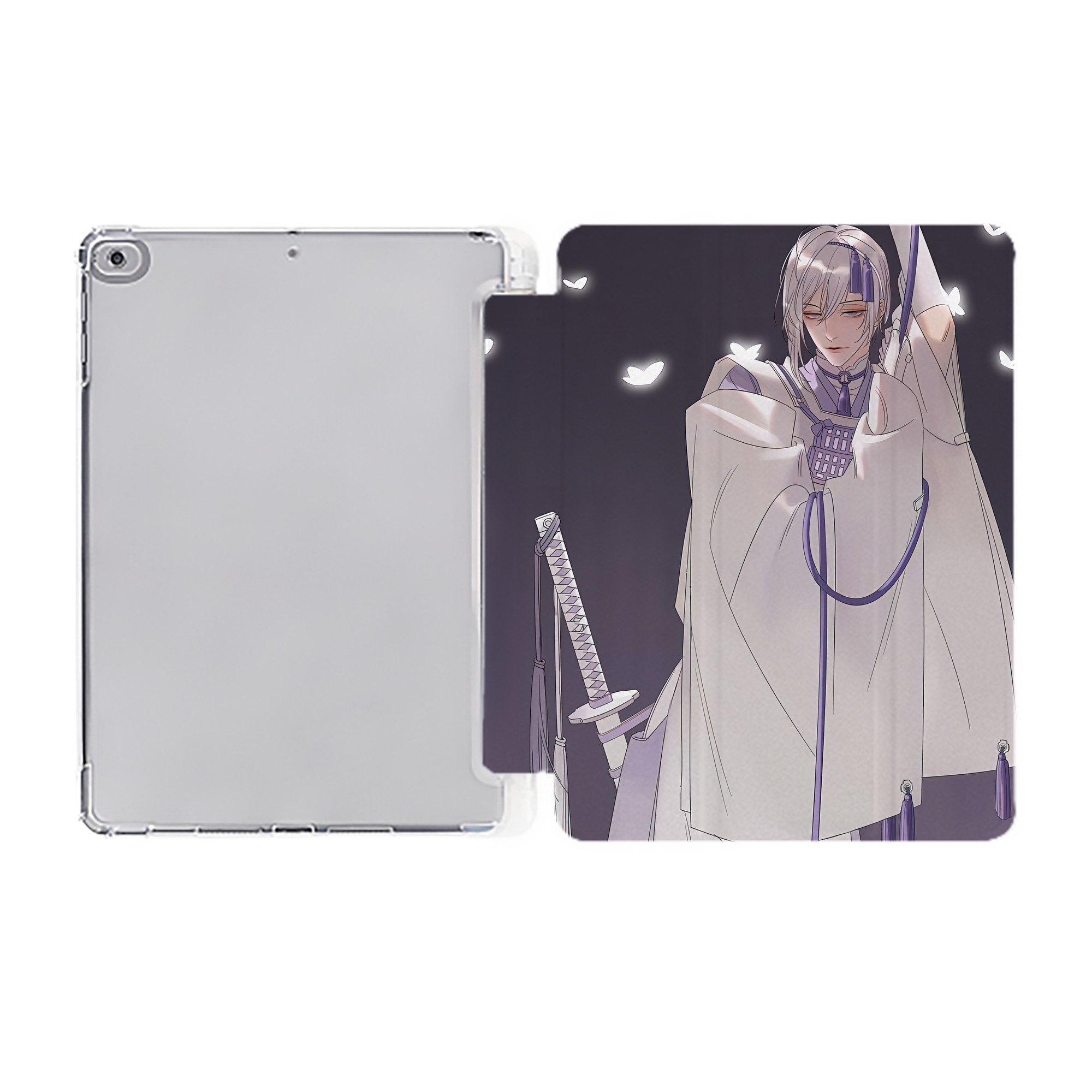 （画像用） 刀剣乱舞 Touken Ranbu IPad ケース ペン収納付き 三つ折りスタンド PUレザー×シリコン 対応機種9.5/10.5/10.9インチ